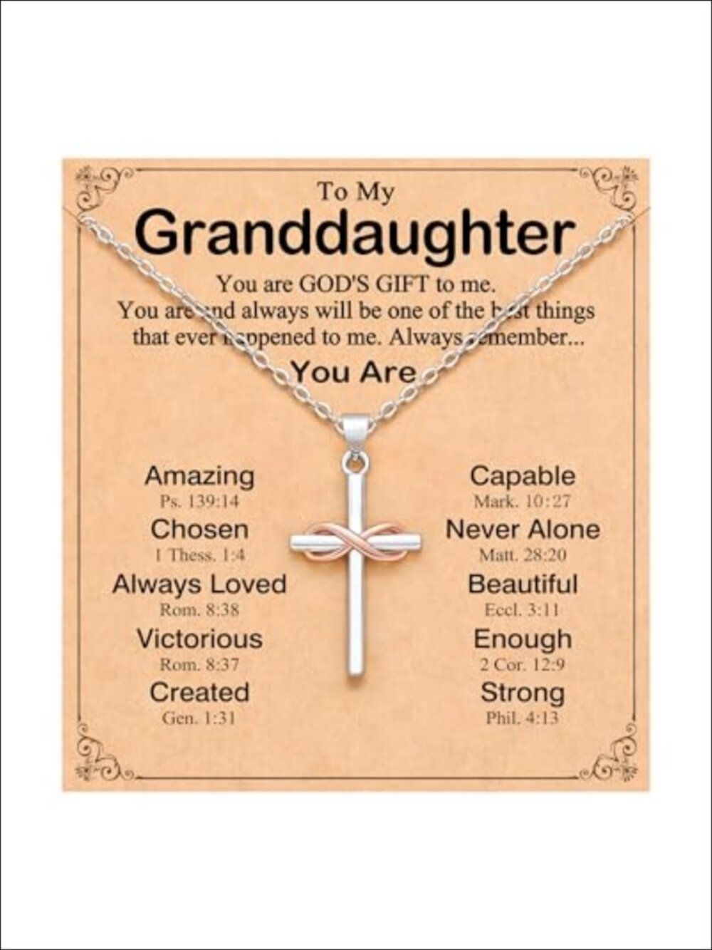 Girls Stainless Steel Cross Necklace Adjustable Faith Gift